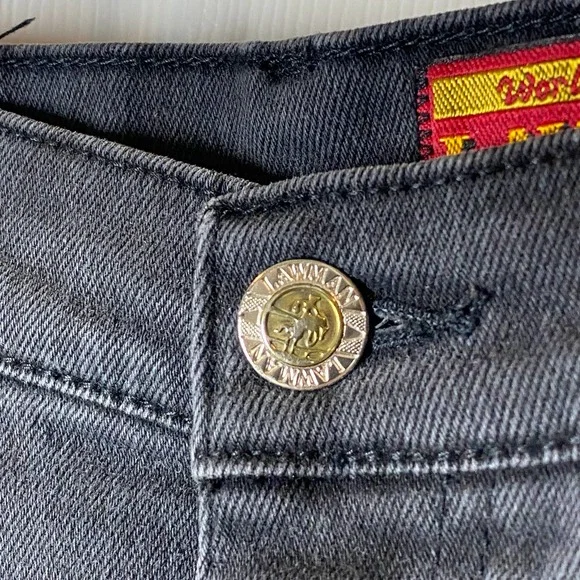 Vintage Lawman Cut Out Sides Studded Slim Fit Western Jeans Black VTG Size 7 - Picture 6 of 11